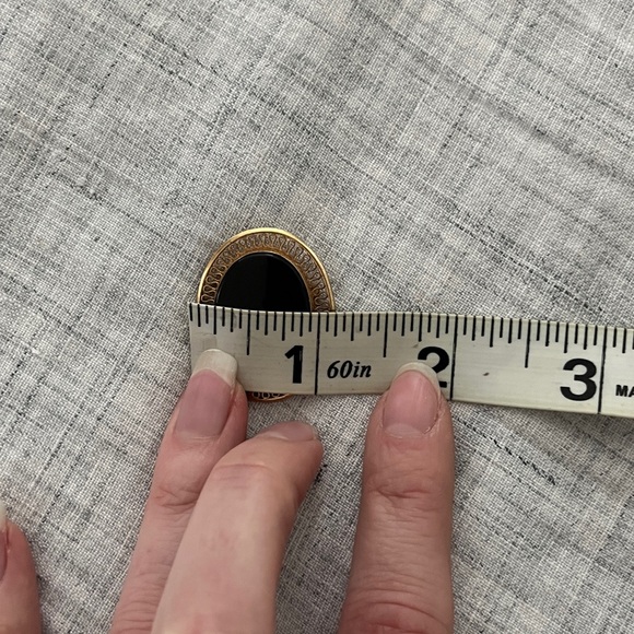 Vintage Winard black onyx 12K gold filled filigree brooch pendant - Picture 6 of 6